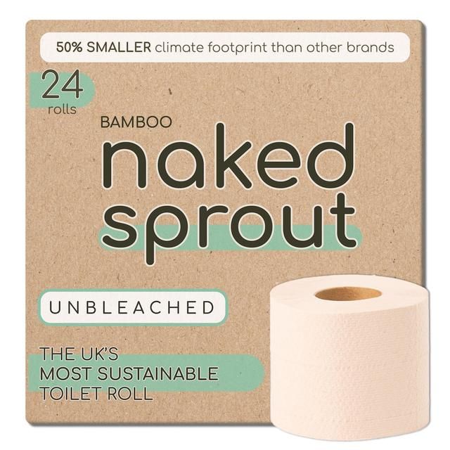 Naked Sprout Extra Long Unbleached Bamboo Toilet Roll 24 per pack