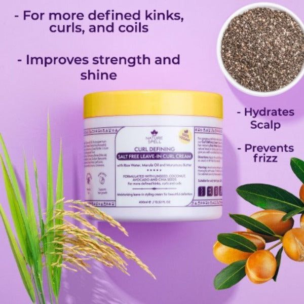 Nature Spell Curl Defining Salt Free Leave in Curl Cream