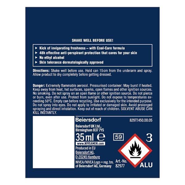 NIVEA MEN Aqua Cool Anti-Perspirant Deodorant Spray 35ml