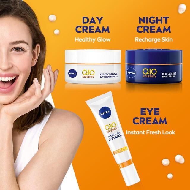 NIVEA Q10 Energy Anti-Wrinkle Recharging Night Face Cream with Vitamin C 50ml