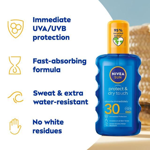 NIVEA SUN Protect & Dry Touch SPF 30 Sunscreen Spray 200ml