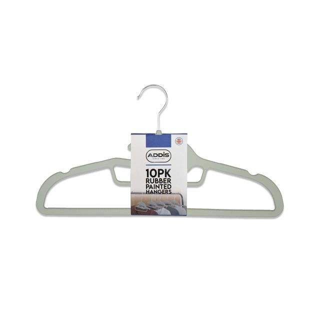 Non-Slip Rubber coated Clothes Dress Suit Hangers Grey 10pk 10 per pack