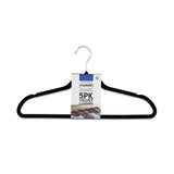 Non Slip Velvet Hangers with Swivel Hook Black 5pk 5 per pack