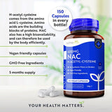 Nutravita NAC N-Acetyl-Cysteine 600mg - 150 Vegan Capsules