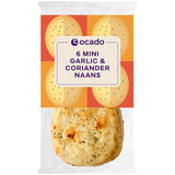 Ocado 6 Mini Garlic & Coriander Naans 6 per pack