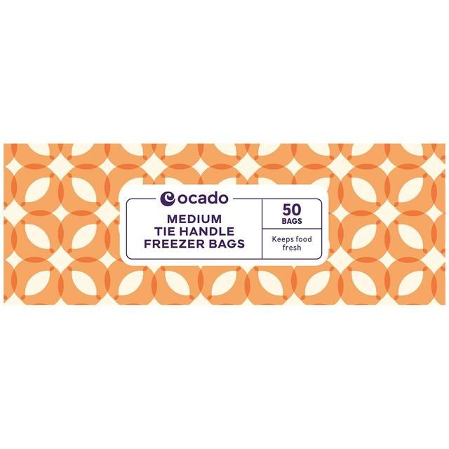Ocado Medium Tie Handle Freezer Bags 50 per pack