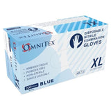 Omnitex Disposable Blue Nitrile Gloves- XL | Box-200pcs