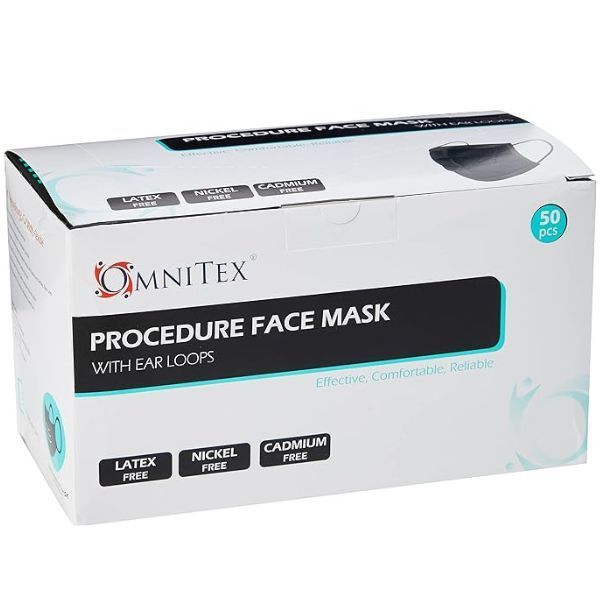 Omnitex Type IIR Disposable Surgical Face Mask, Black (50pk)