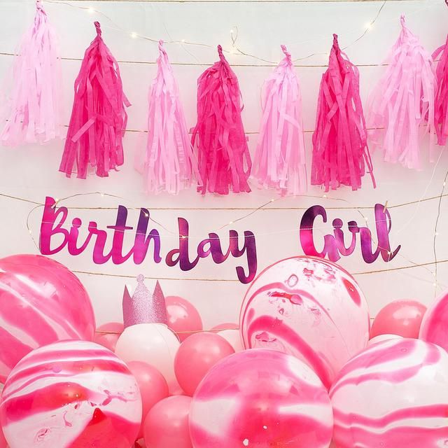 On The Wall Birthday Party Pack Pink