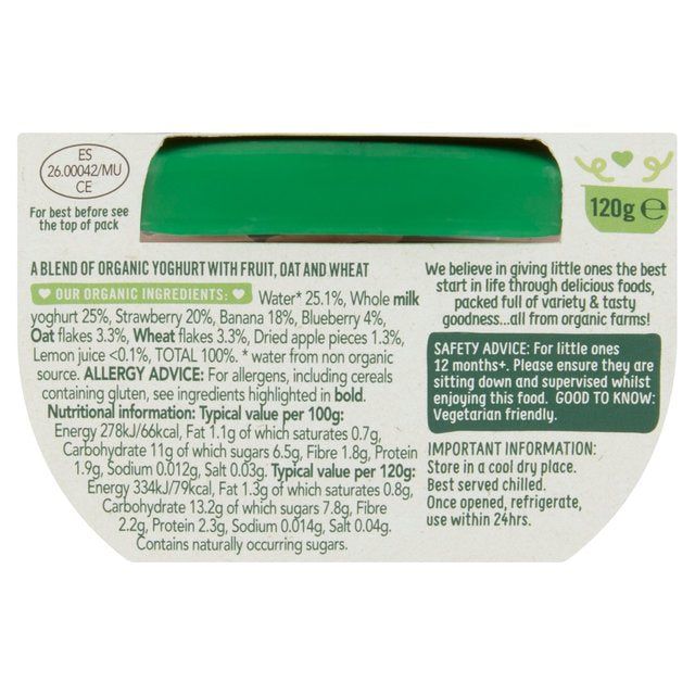 Organix Berry Sunshine Bowl With Yoghurt Banana & Oats Toddler Meal 120g