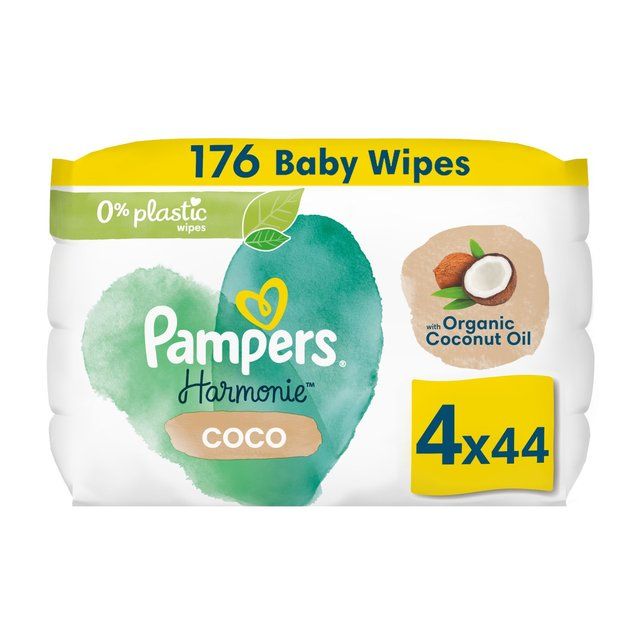 Pampers Harmonie Coco Baby Wipes X4 4 x 44 per pack