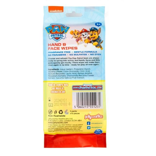 Paw Patrol Hand & Face Wet Wipes Multipack 3 per pack