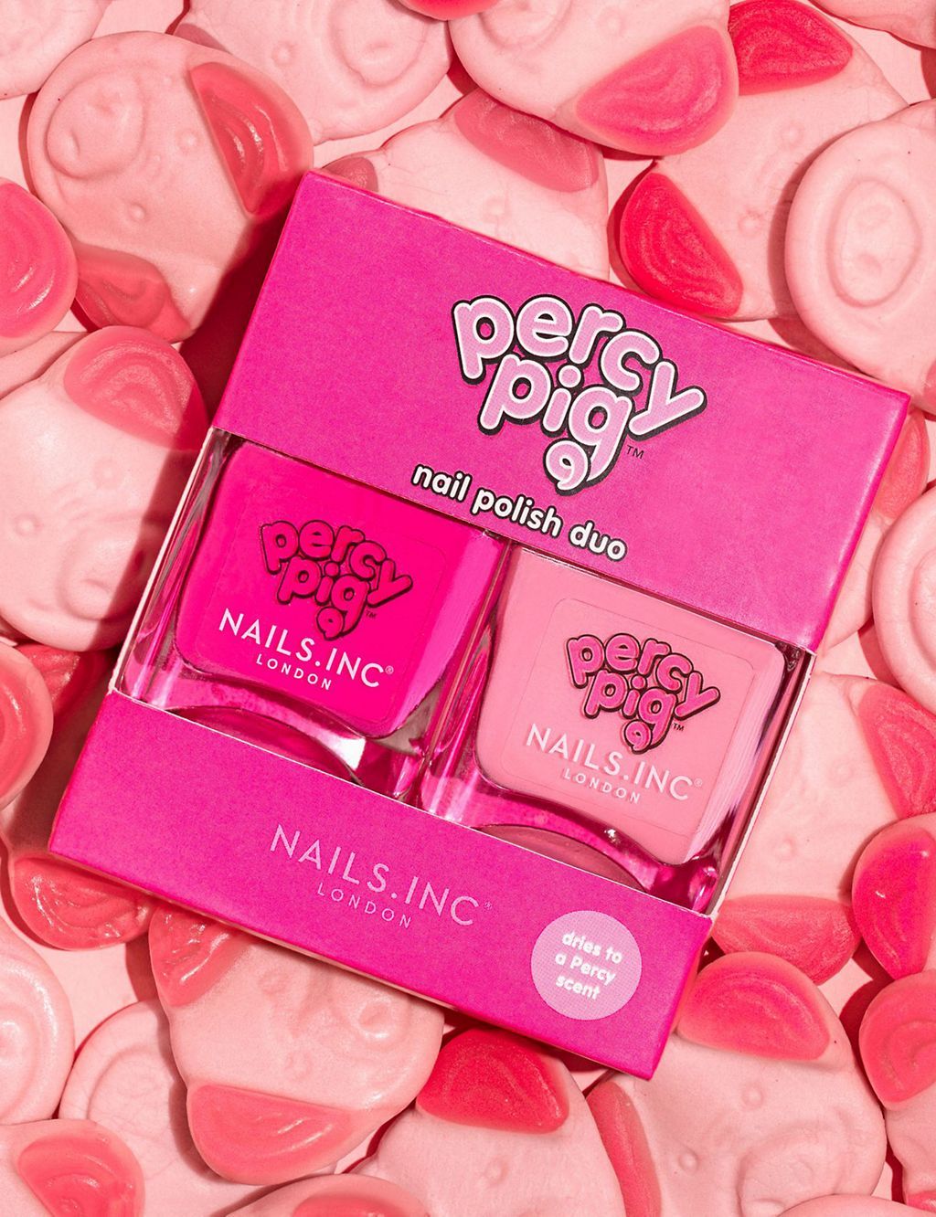 Percy Pig Scented Nail Polish Duo