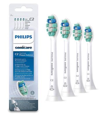 Philips Sonicare C2 Optimal Plaque Defence White Replacement Brushheads - 4pk HX9024/10