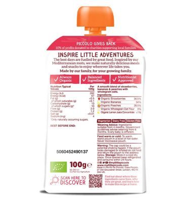 Piccolo Strawberry Banana Peach 100g