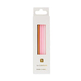 Pink White & Gold Birthday Candles 16 per pack