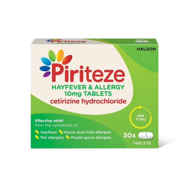 Piriteze Hayfever & Allergy Relief Antihistamine Cetirizine Tablets 30 per pack