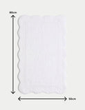 Pure Cotton Scalloped Bath Mat