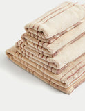 Pure Cotton Striped Fringed Towel