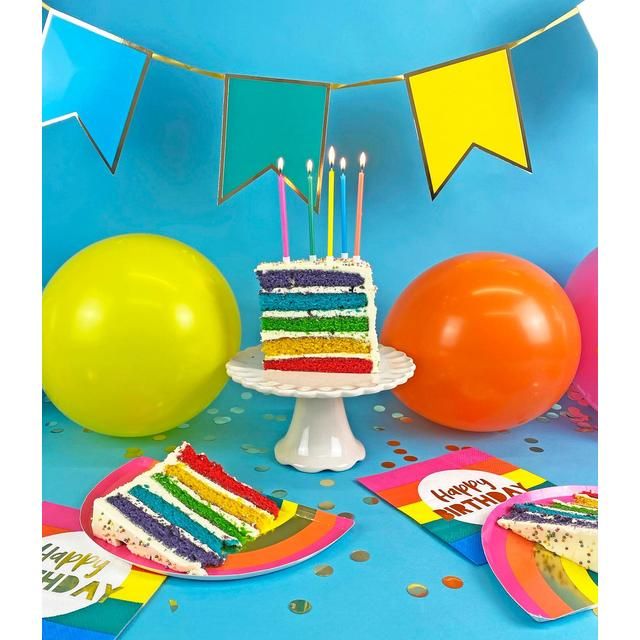 Rainbow Paper Party Plates 12 per pack