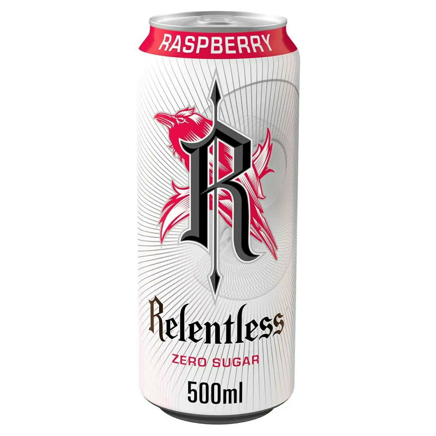 Relentless Raspberry Zero Sugar Energy Drink 12x500ml