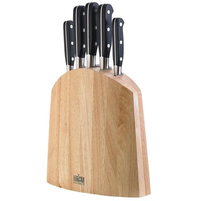 Richardson Sheffield V Sabatier Natural Wood Knife Block 5 per pack
