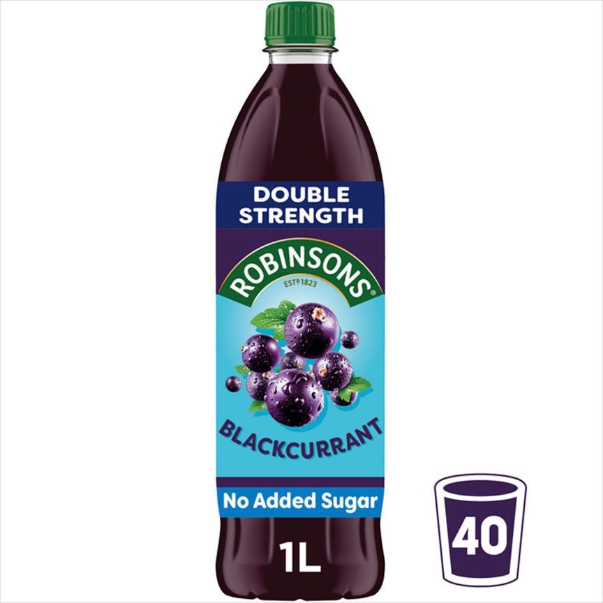Robinsons Double Strength Blackcurrant No Added Sugar Fruit Squash