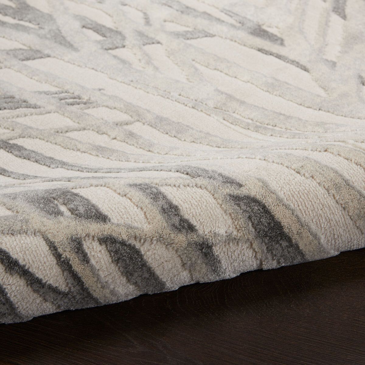 Rustic Textures Ivory & Grey Circle Rug, 160 cm