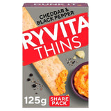 Ryvita Thins Cheddar & Black Pepper Flatbread Crackers 125g