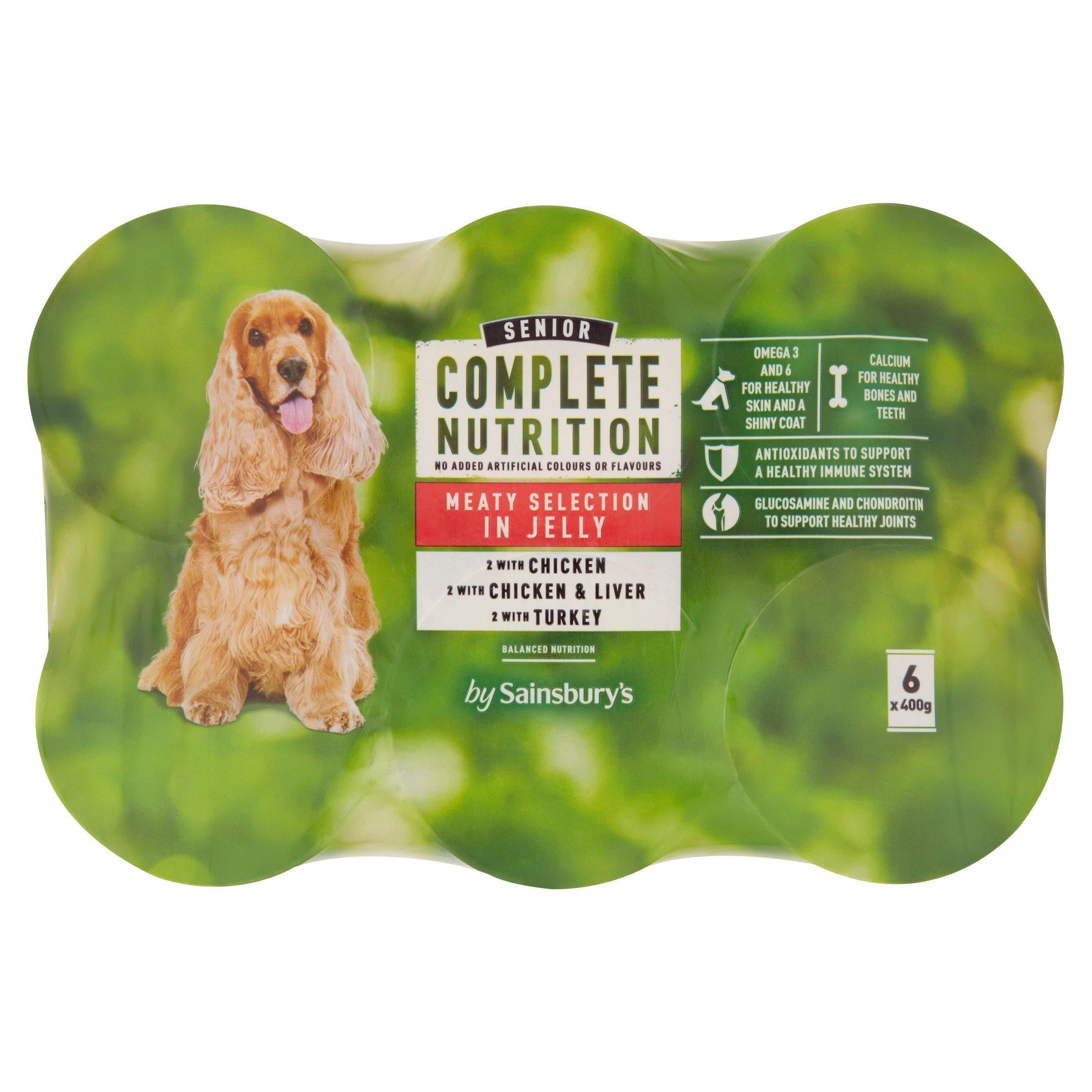 Sainsbury's Complete Nutrition Senior Dog Food Meat Selection in Jelly 6 x 400g