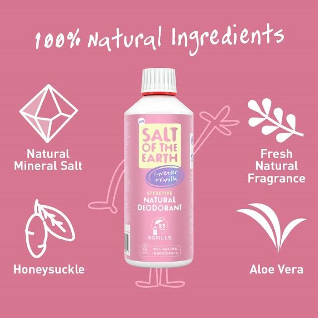 Salt of the Earth Lavender & Vanilla Natural Deodorant Spray Refill 500ml