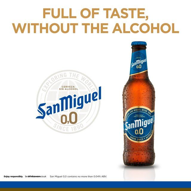 San Miguel Alcohol Free Lager Beer Bottles 4 x 330ml
