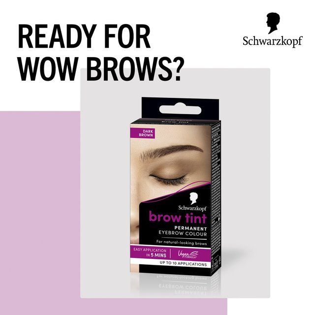 Schwarzkopf Brow Tint Permanent Eyebrow Colour Dark Brown 17ml