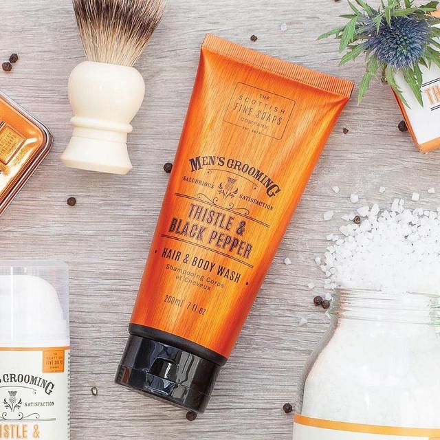 Scottish Fine Soaps Thistle & Black Pepper Hair & Body Wash Tube 200ml