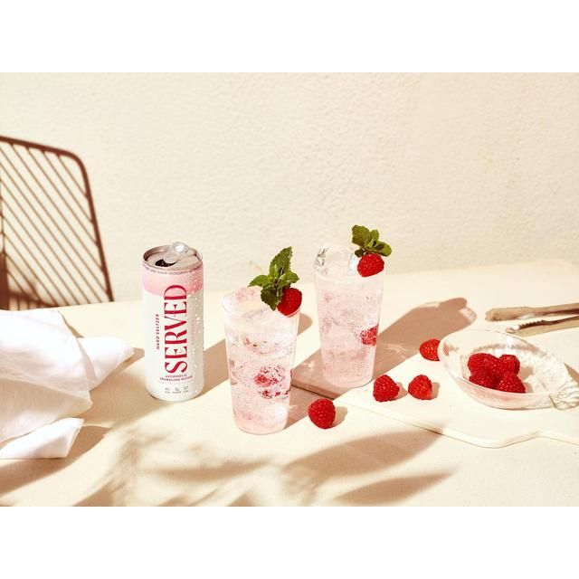 Served Raspberry Hard Seltzer 4 x 250ml