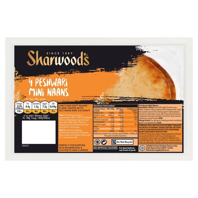 Sharwood's Naans Mini Peshwari 4 per pack