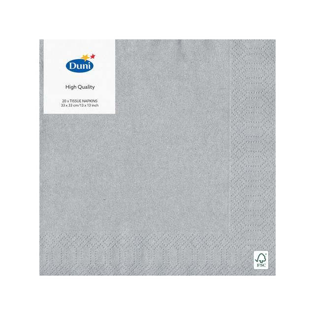 Silver Paper Napkins 20 per pack