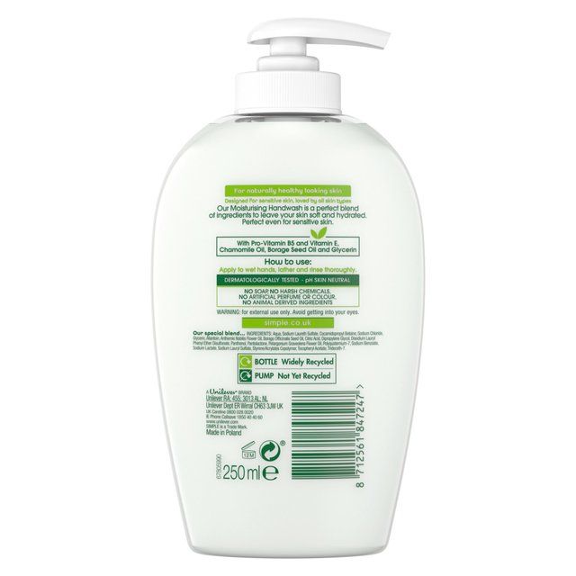 Simple Moisturising Hand Wash 250ml