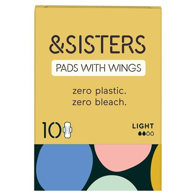 &SISTERS by Mooncup Organic Cotton Light Pads with Wings 10 per pack