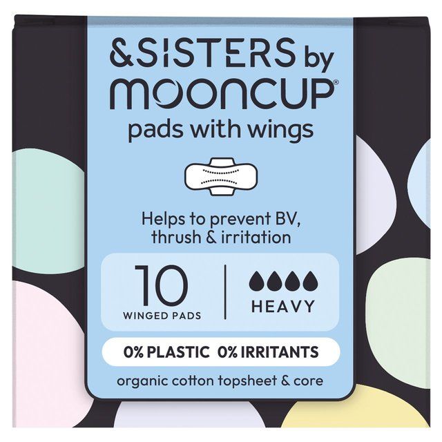&SISTERS by Mooncup Organic Cotton Pads Heavy/Night 10 per pack - McGrocer