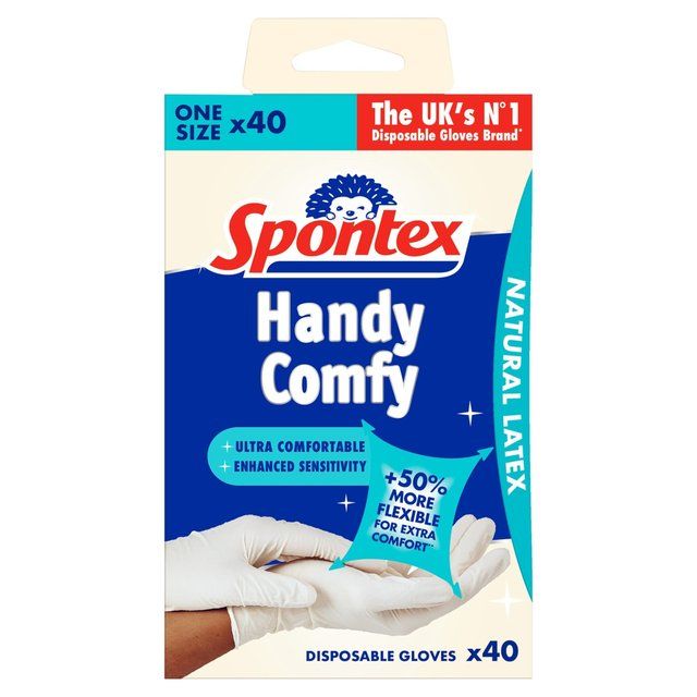 Spontex Comfortable Latex Disposable Gloves 40 per pack