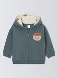 John Lewis Baby Acorn Baumwoll-Hoodie, Grau
