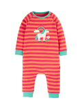 Frugi Baby Rowan GOTS Bio-Baumwoll-Strampler, Cantaloupe/Pferd