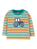 Frugi Baby Orion Top aus Bio-Baumwolle mit Traktor-Applikation, Mehrfarbig