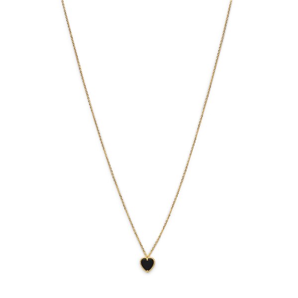 Superdrug Premium Gold Plated Black Heart Necklace GOODS Superdrug   