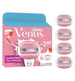 Gillette Venus Razor Blades ComfortGlide Spa Breeze 3 Blade Womens Razor Blades X4