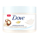 Dove Zerkleinerter Macadamianuss- und Reismilch-Körperpeeling 225 ml