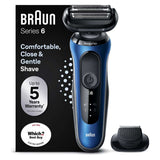Braun Series 6 Elektrorasierer mit Präzisionstrimmer - Blau 60-B1200s 