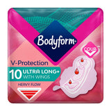 Bodyform Cour-V Ultra Long Damenbinden mit Flügeln, 10er-Packung 