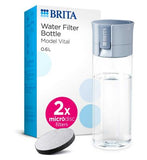 BRITA Water Filter Bottle Vital Light Blue 600ml Inc 2x Microdisc filters